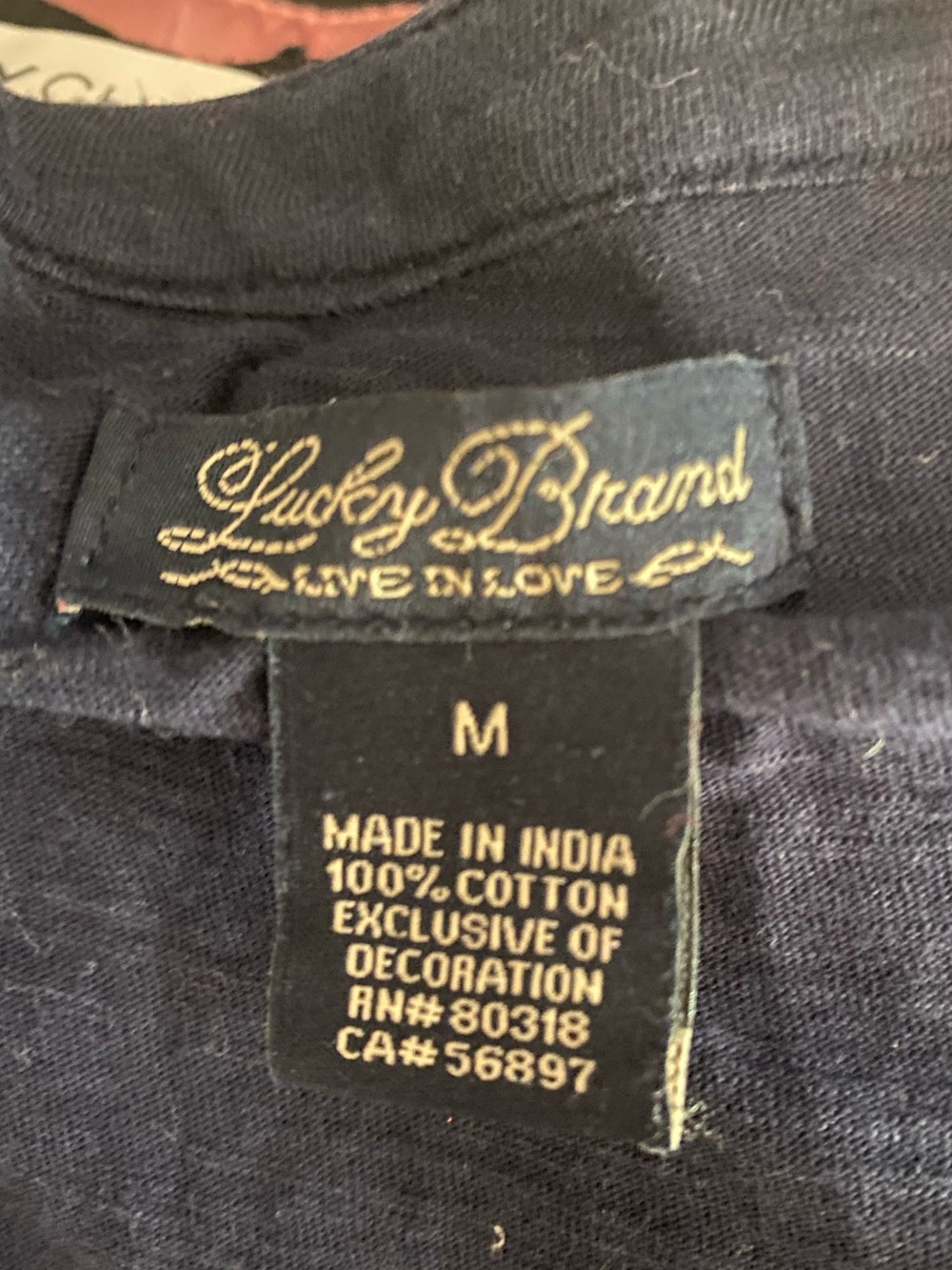 Lucky Brand Navy Embroidered Tunic Fall Boho Chic Gold Beaded Blouse Luxe M - Picture 6 of 6